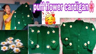 Plus size cardigan complete🤗//with puff flowers🌸//#sangitalimbu2002 #crochet #puffflower #cardigan 