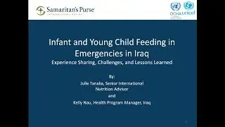 Webinar: Infant & Young Child Feeding In Emergencies in Iraq