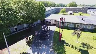 Aerial view of Edward LIttle High School