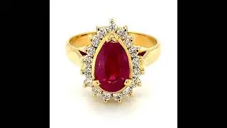 GIA Certified Ruby 2.82ct Natural Diamonds Solid 18K Yellow Gold Ring