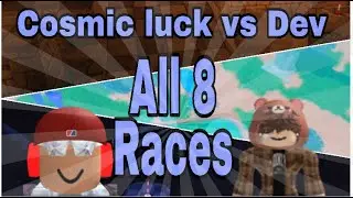 cosmic luck vs Dev 0 friction race part 1-8 roblox super golf