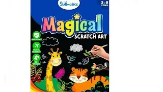 Skillmatics Scratch Art Book for Kids - Animals, Craft Kits & Supplies, 30+ Scratch Stickers