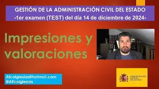 Impresiones y valoraciones del 1er examen (TEST) de GACE del día 14 de diciembre de 2024.