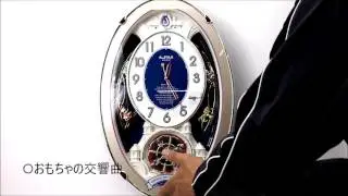 リズム時計 SmallWorld 電波時計 アミュージング 掛け時計 スモールワールドウィッシュ 4MN544RH18　Melodies In Motion Wall Clock