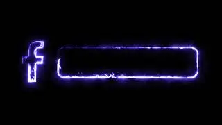 Facebook Icon Social Media Notification Neon Effect - Chroma Key - No Copyright