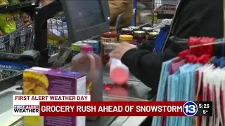 Grocery store rush ahead of snowstorm