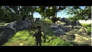Unity 5 Third Person example project, forest scene.