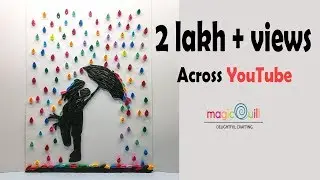 Quilled Couple In Rain Wall Art | Magic Quill