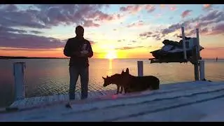 GSDs Kennedy & K2 • Tampa Bay Florida • Sunset Drone Takeoff  - IMRAN®