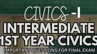 Intermediate Civics 1st year important questions for final exam TS/AP 
