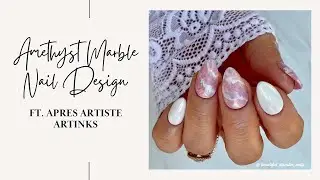 Amethyst Marble Nails Using Apres Artiste Ink