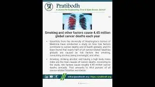 Smoking and other factors cause 4.45 million global cancer deaths each year