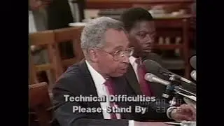 Congressman Parren Mitchell testifying for the need to invest in the Black community (1988)