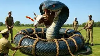 Terrified Cow | Rescued by | Brave Indian Police | From | Deadly King Cobra