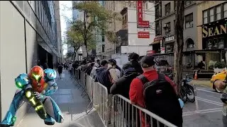 Insane Lines At Nintendo Store in New York City For Metroid Dread Release