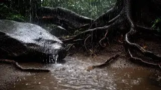 Rain Falling on Muddy Ground and Rocks &ndash; Static Camera Nature Ambience | Real Rain Sounds