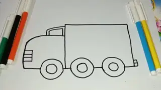 Pickup Car Drawing in Easy Way / Painting & Coloring For kids Step By Step/Good Drawing For kids 