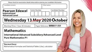 Pure 1 Oct 2020 Exam IAL WMA11/01