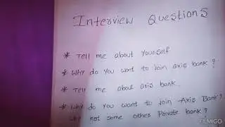 AXIS BANK INTERVIEW QUESTIONS #2023 #axisbank #part1