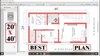 20X40 NORTH FACE 1bhk HOUSE PLAN [800sqft]