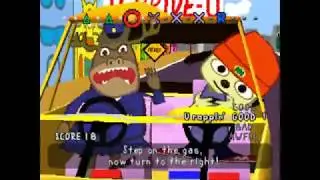 Parappa the rapper stage 2 driving (PS1 game and gameplay)