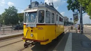 Utazás a budapesti 2624-es nosztalgia villamossal az N19-es vonalon