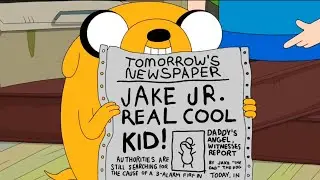 Adventure Time - Jake Jr. and BMO Saw Her Father's Tomorrow Newspaper!!!