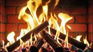 Anxiety Relief & Inner Peace with Golden Fireplace Flames, Burning Logs, and Soft Warm Firelight