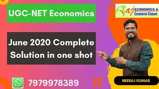 UGC NET Economics | June 2020 solution in one video | UGC NET December 2024