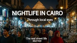 The chaotic center of Cairo, Egypt at night. is it dangerous? - Walk tour.