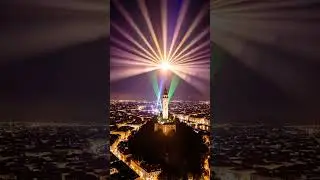 Schlossberg Hill Overlooking Graz with Festival Lasers | Cinematic Night View | Nebula Shots