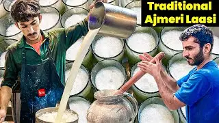 TRADITIONAL WAY OF MAKING AJMERI LAASI FULL PROCESS (HUGE LASSI MAKING)