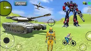 Iron Steel Super Robot Gangster Vegas Town Simulator | Military Tank Driving #2 - Android Gameplay