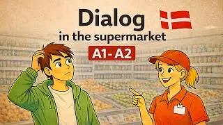 Supermarket Danish Conversation (A1–A2) |Simple Dialogue