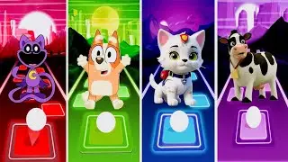 Catnap VS Bluey bingo VS Cut cat VS Fanny caw Paw Patrol Coffin Dance Tiles Hop Edm Rush
