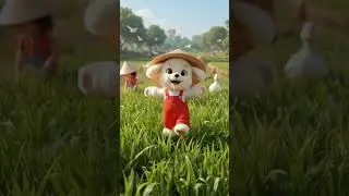 Funny Puppy Dance Challenge in Rice Fields 🐶🌾 Adorable Farm Dog Shorts | #Shorts #PuppyDance