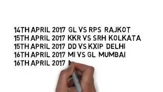IPL 2017 Schedule, Time Table, Fixtures   IPL 10 Schedule Match List360p
