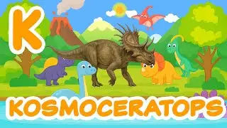 K is for Kosmoceratops 🦖 | ABC Dino Songs | Whimsical Cartoon Vector Art
