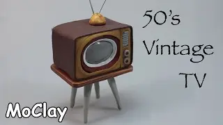 DIY Dollhouse miniature 50's vintage television