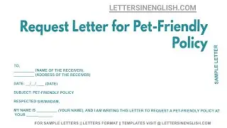 Request Letter for Pet-Friendly Policy - Letter Requesting a Pet-Friendly Policy