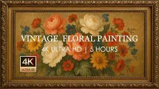 5hrs | 4K Floral Painting TV Wallpaper &ndash; Elegant Vintage Frame | Relaxing Home Decor Screensaver