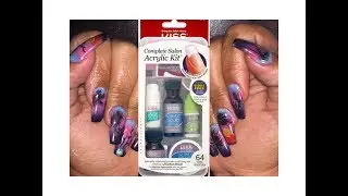 Kiss Acrylic Nail Kit Tutorial (complete salon kit) with How to nail art!