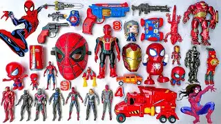 Full red box Spider Man of the super Mavel squad confronts Thanos & Robot toys!