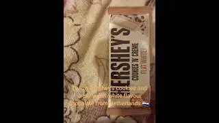Trying Hershey's cookies and creame flat white flavour chocolate from Netherlands 🇳🇱 #hersheys