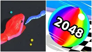 Ball Run Infinity vs Snake Clash.io - (Max Level, ASMR Game)