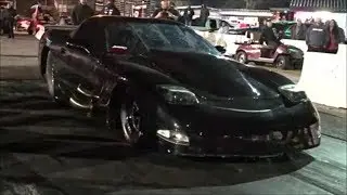 Plan B twin turbo Corvette vs Lonny Brown's Nova at Red. 9 no prep