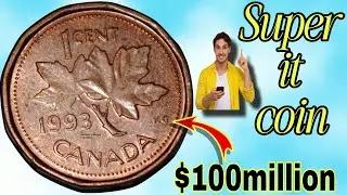 7 EXTREMELY 1993  VALUABLE ONE CENT CANADIAN COINS  WORTH MONEY - RARE CANADIAN COINS TO LOOK FOR