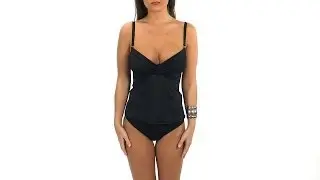 Swim Systems Onyx Shirred Underwire D/DD Cup Tankini Top | SwimOutlet.com