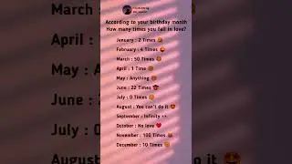 Love Calculator by Birth Month! ❤️👀 | #love #calculator #birthday #month #quotes #youtubeshorts