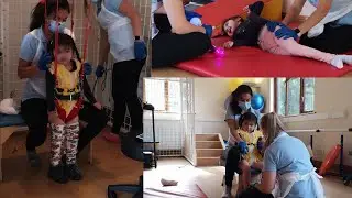 Anaya's physio at Kids Physio Works.Spider therapy. Therasuit.Special needs child physiotherapy